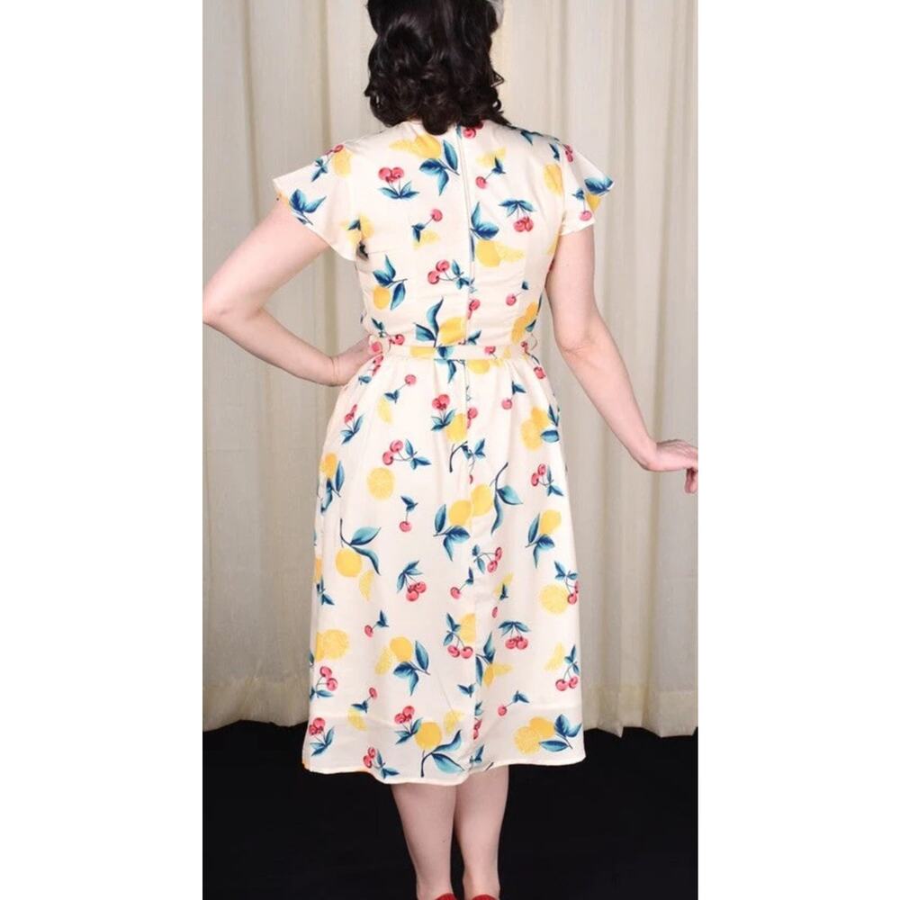 Voodoo Vixen Cherry Lemonade Swing Dress XXL Pinup Spring Summer 1950’s Pockets - Picture 6 of 16